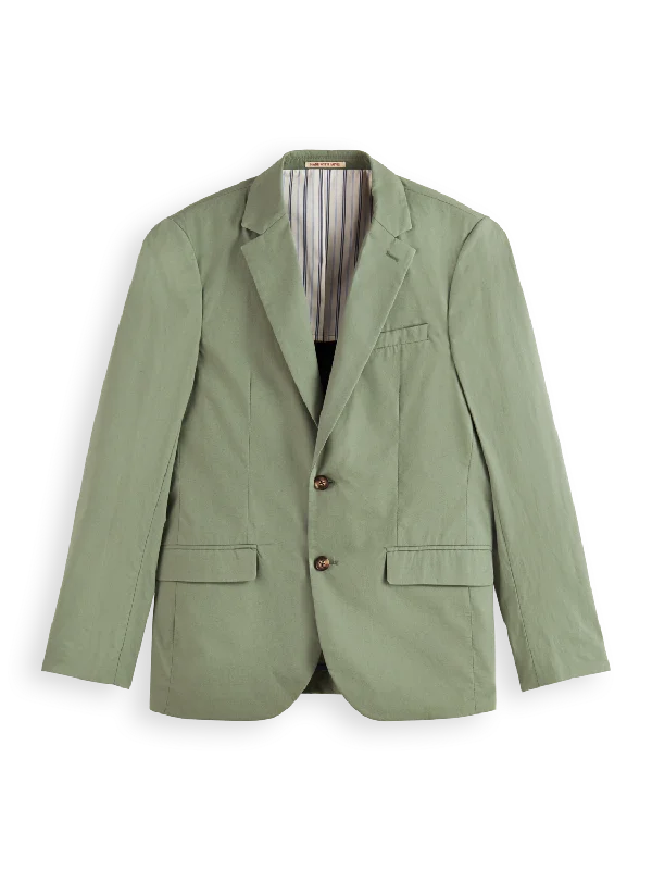 Single-Breasted Poplin Blazer