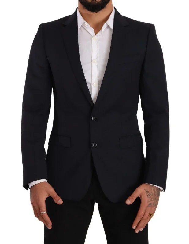 Sleek Navy Martini Slim Fit Wool Blazer