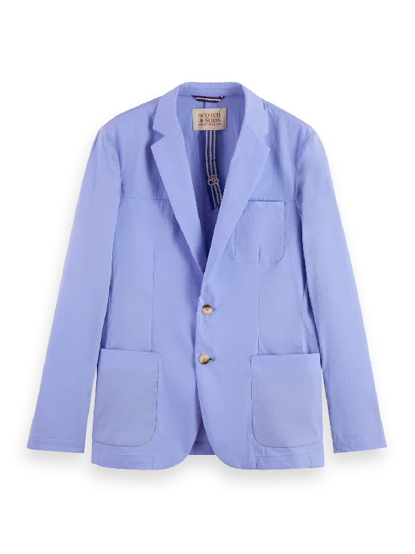 Unconstructed Poplin Blazer