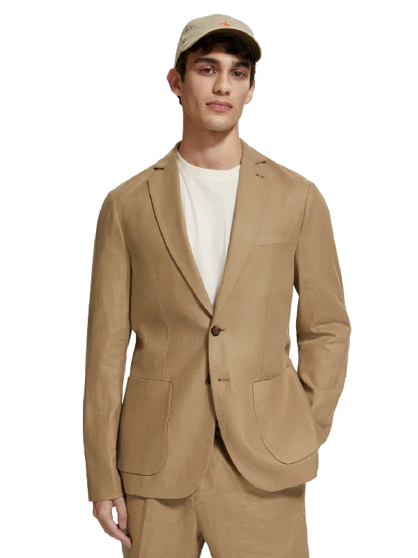 Unconstructed Single-Breasted Twill Blazer