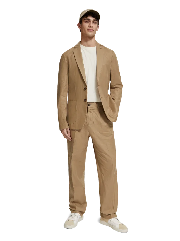 Unconstructed Single-Breasted Twill Blazer