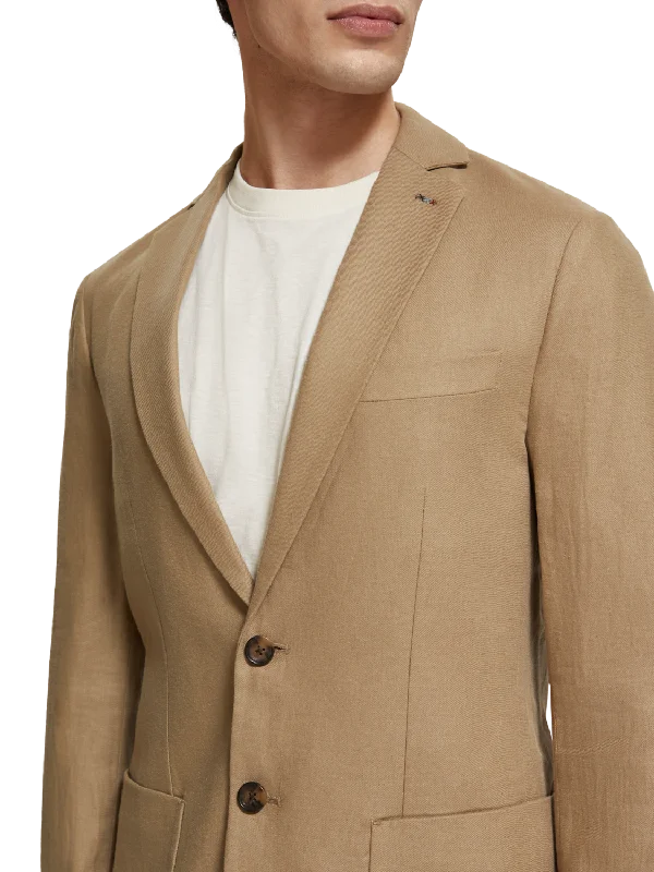 Unconstructed Single-Breasted Twill Blazer