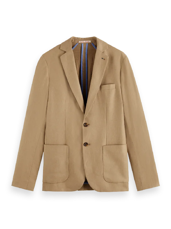 Unconstructed Single-Breasted Twill Blazer