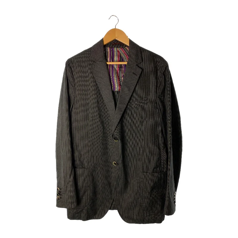 ETRO/Tailored Jkt/52/GRY/Cotton/Stripe