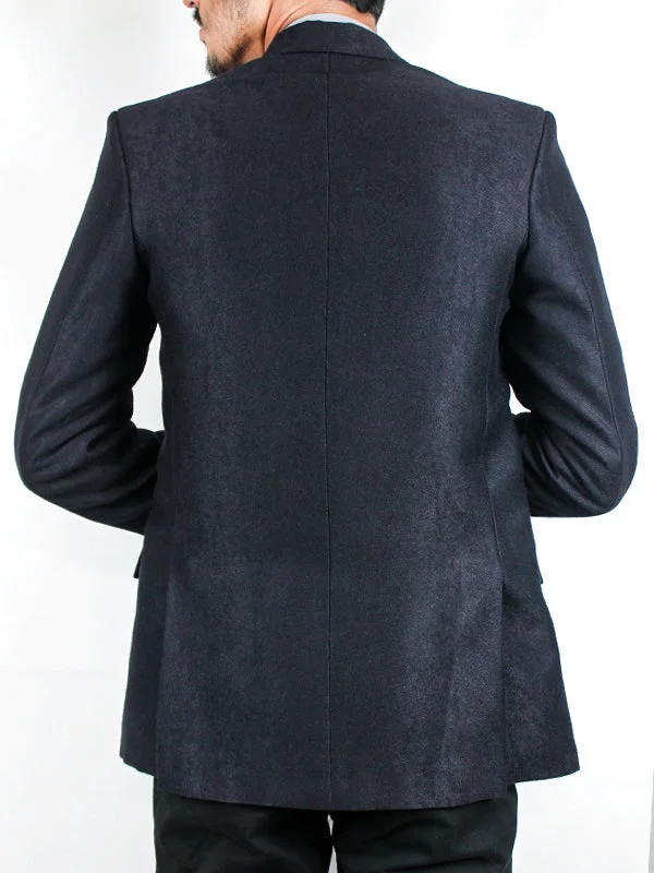 Casual Coat Blazer for Men Tweed Navy Blue