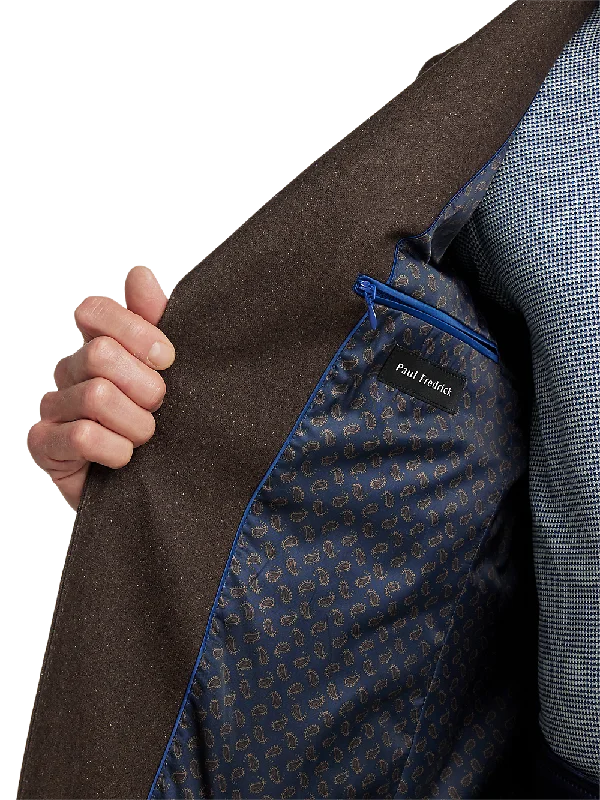 Wool Blend Donegal Single Breasted Notch Lapel Sport Coat - Brown