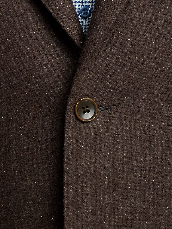 Wool Blend Donegal Single Breasted Notch Lapel Sport Coat - Brown