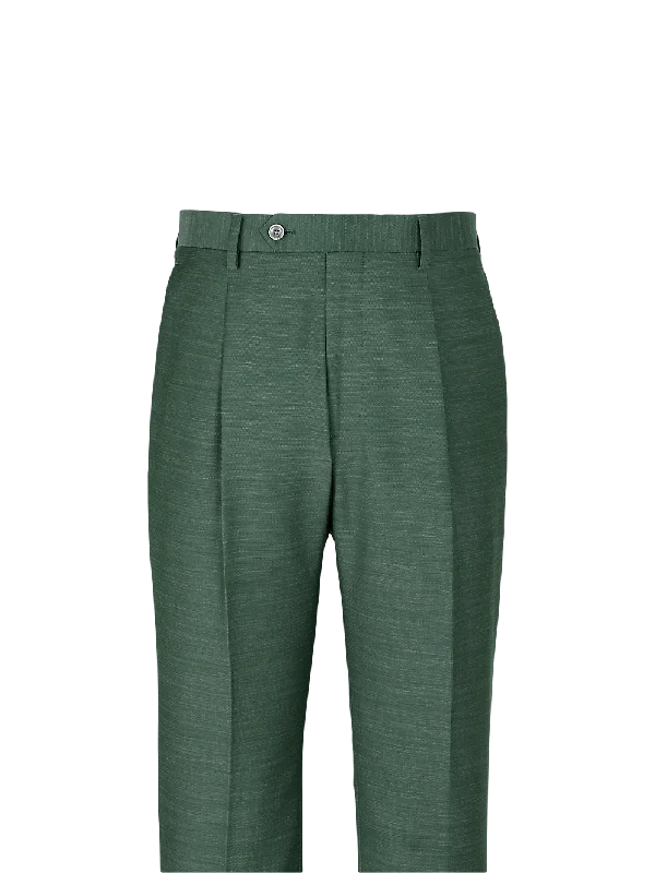 Performance Blend Single Pleat Suit Pants - Green