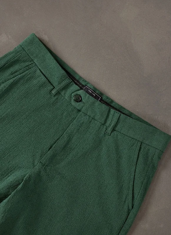 Tailored Seersucker Trousers | Forest