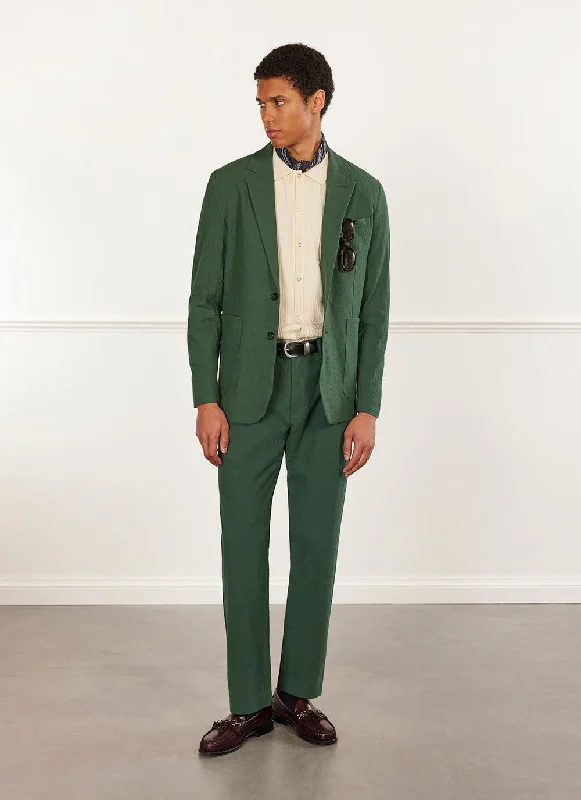 Tailored Seersucker Trousers | Forest