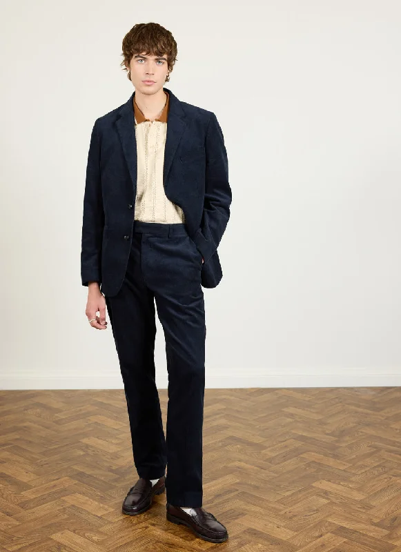 Tailored Trousers | Cord | Navy