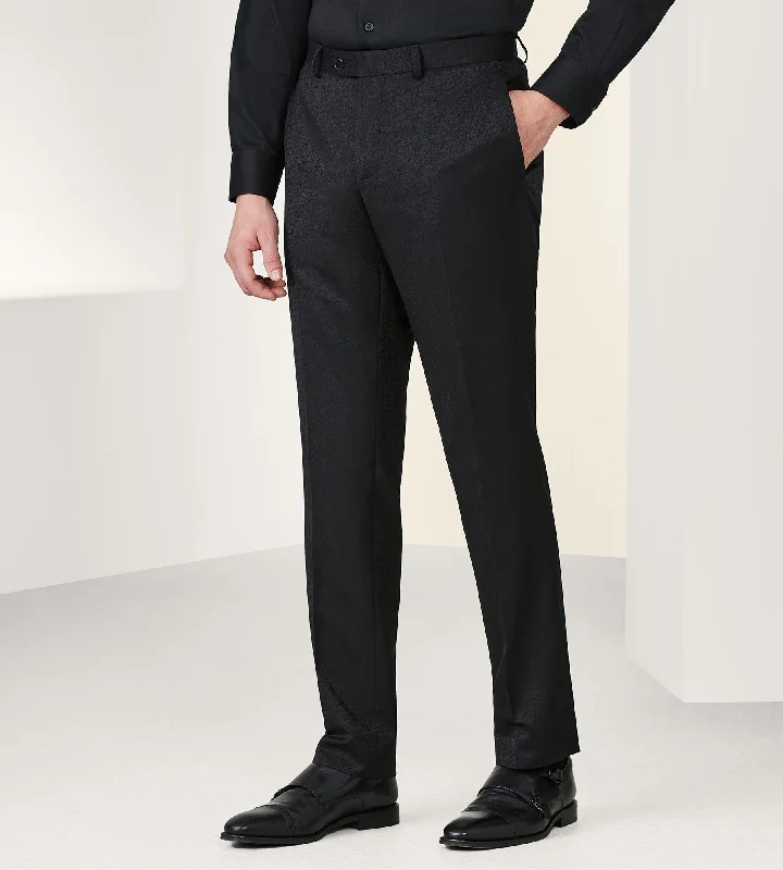 Slim Fit Stretch Jacquard Tuxedo Pants