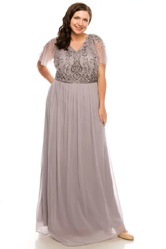 Adrianna Papell AP1E203734W Plus Size Long Dress