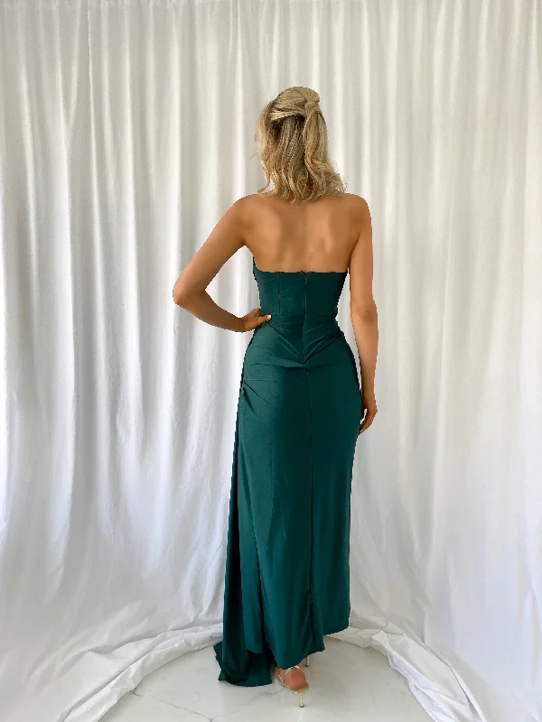 Agathe Off The Shoulder Maxi Dress - Green