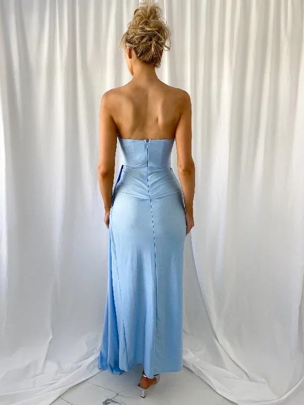 Agathe Off The Shoulder Maxi Dress - Sky Blue