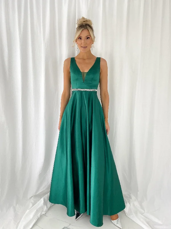 Brigitta Maxi Dress - Dark Green