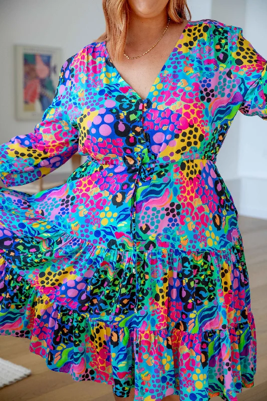 Nova Dress in Electric Leopard by Kasey Rainbow