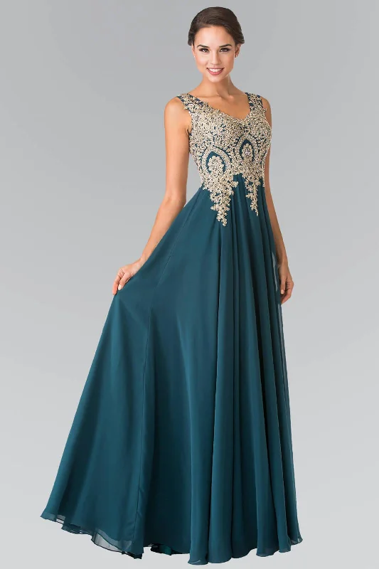 Embroidered Chiffon Long Prom Dress Formal Sale