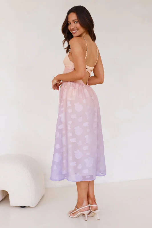 Ethereal Sunset Midi Dress Purple