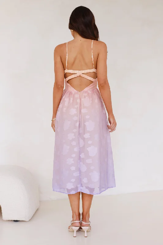 Ethereal Sunset Midi Dress Purple