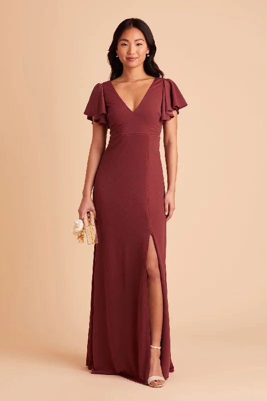 Hannah Crepe Dress - Rosewood