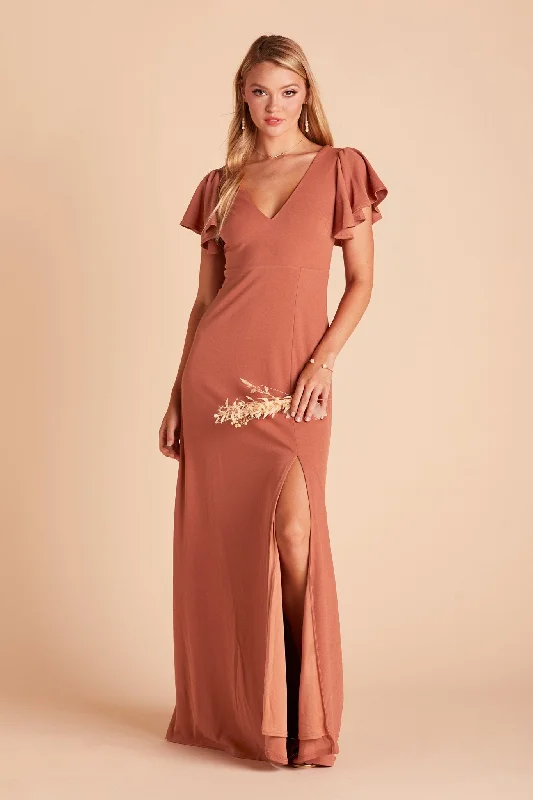 Hannah Crepe Dress - Terracotta