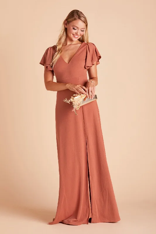 Hannah Crepe Dress - Terracotta