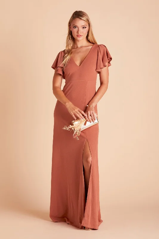 Hannah Crepe Dress - Terracotta