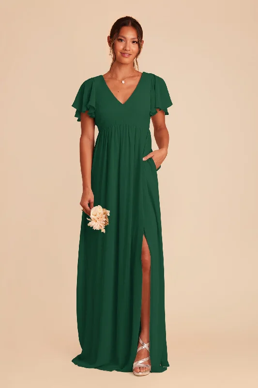 Hannah Empire Dress - Forest Green