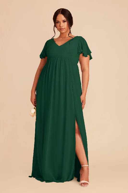 Hannah Empire Dress - Forest Green