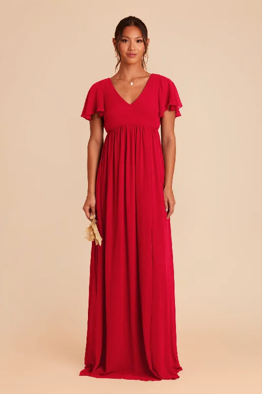 Hannah Empire Dress - Ruby Red