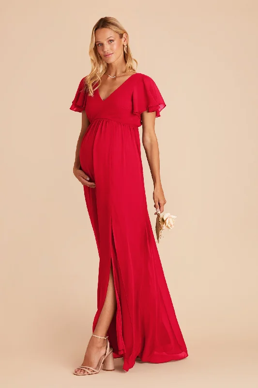 Hannah Empire Dress - Ruby Red