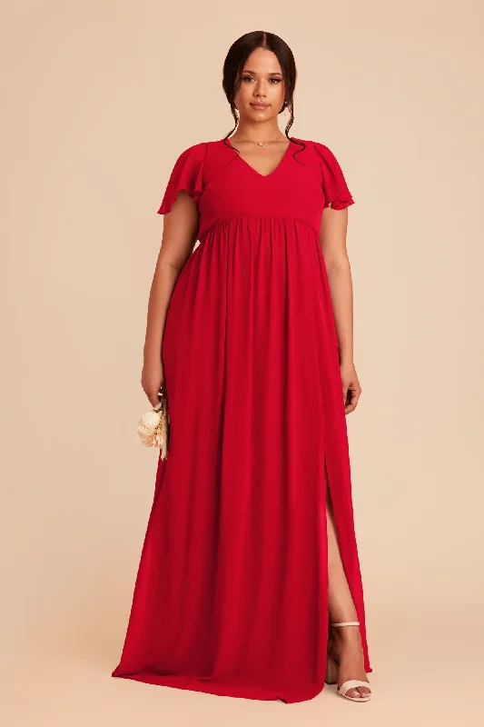 Hannah Empire Dress - Ruby Red