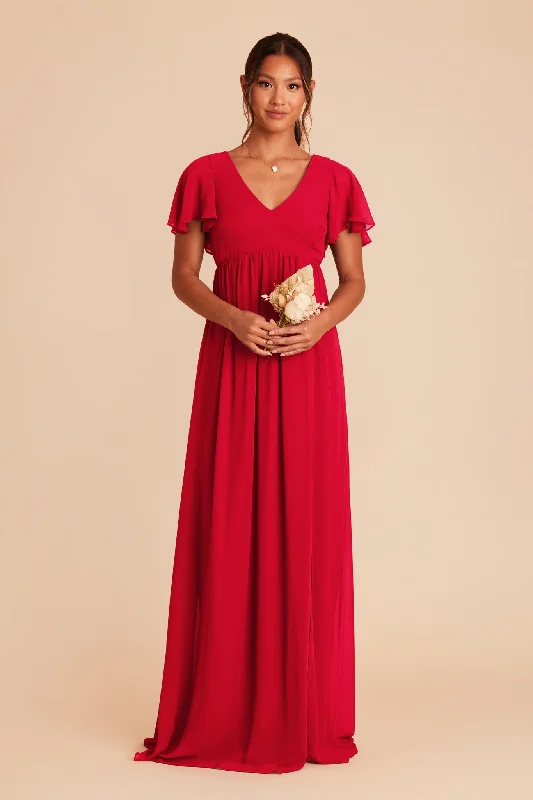 Hannah Empire Dress - Ruby Red