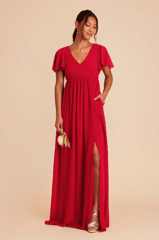 Hannah Empire Dress - Ruby Red