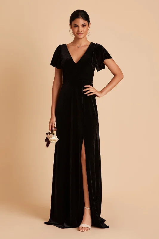 Hannah Velvet Dress - Black