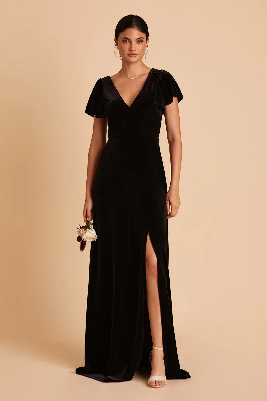 Hannah Velvet Dress - Black