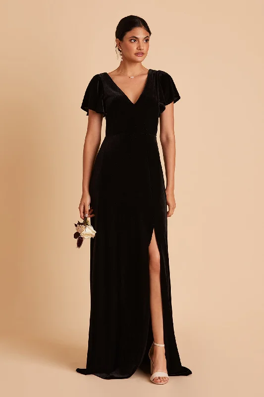 Hannah Velvet Dress - Black