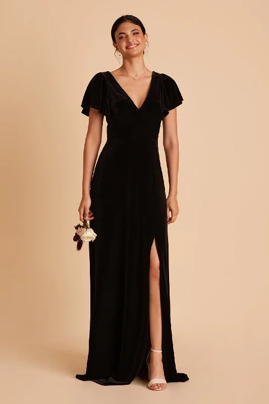 Hannah Velvet Dress - Black