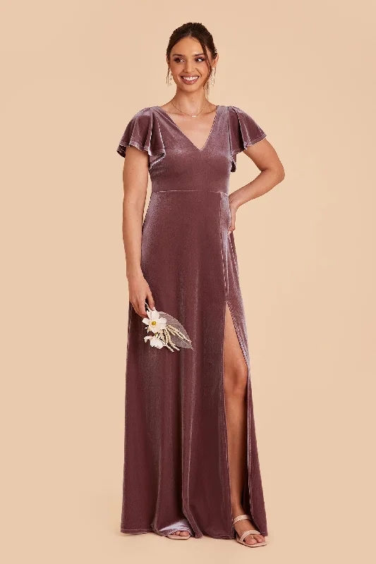 Hannah Velvet Dress - Desert Rose