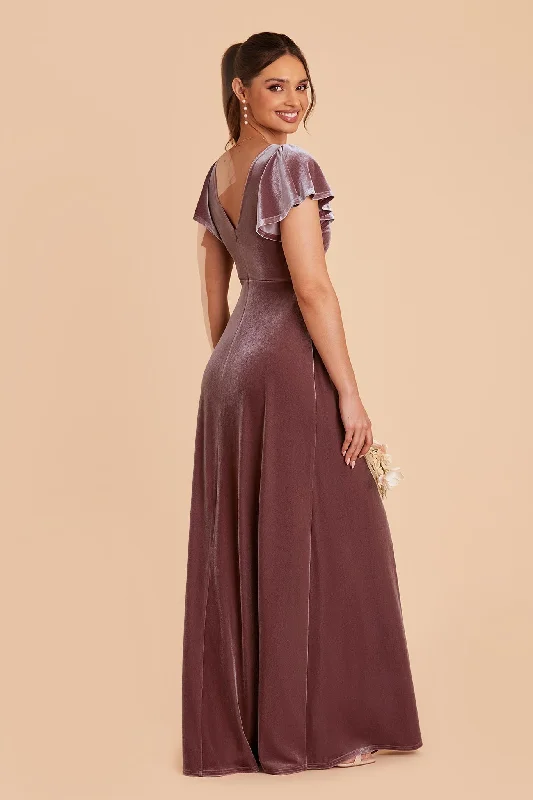 Hannah Velvet Dress - Desert Rose