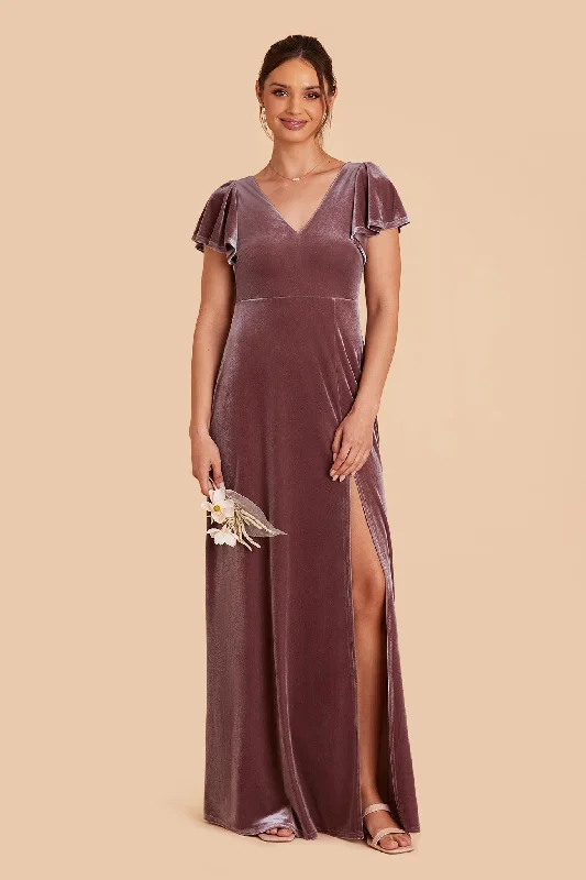 Hannah Velvet Dress - Desert Rose