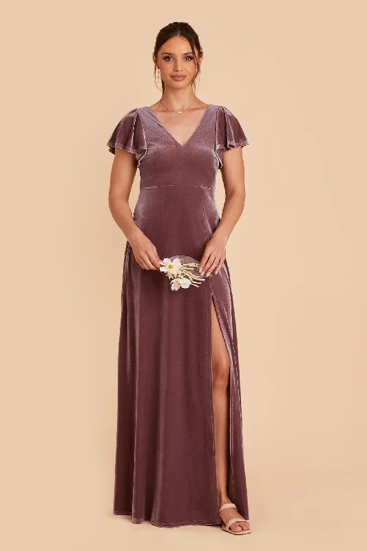 Hannah Velvet Dress - Desert Rose