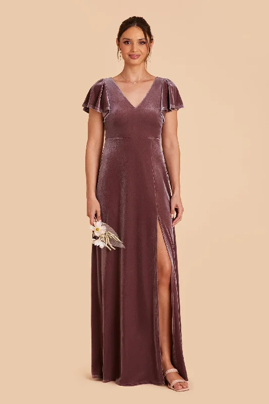 Hannah Velvet Dress - Desert Rose