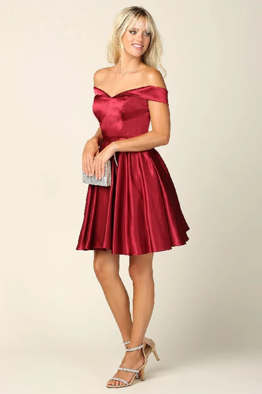 Homecoming Short Off Shoulder Cocktail Dress