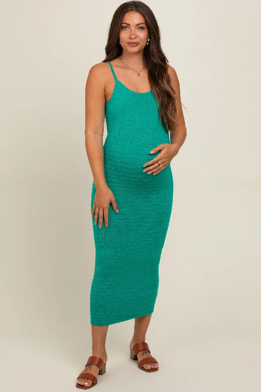 Jade Fitted Spaghetti Strap Maternity Midi Dress