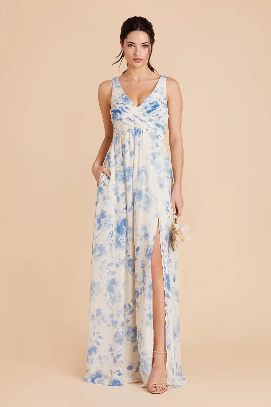 Laurie Empire Dress - Blue Rococo Floral