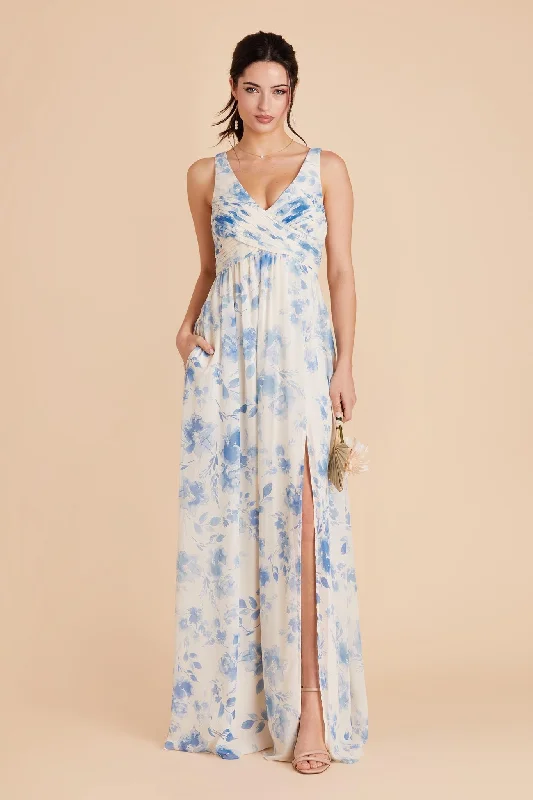 Laurie Empire Dress - Blue Rococo Floral