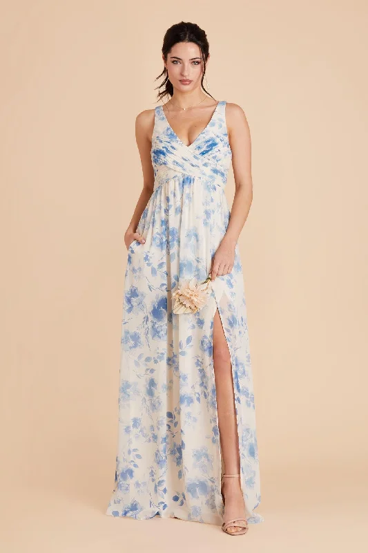 Laurie Empire Dress - Blue Rococo Floral