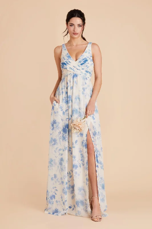 Laurie Empire Dress - Blue Rococo Floral